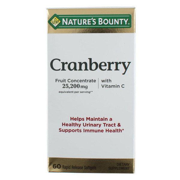 Nature's Bounty Cranberry Dietary Supplement 60 Soft Gels (Pack of 2)
