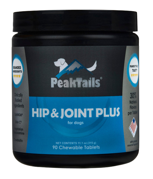 KALA HEALTH PeakTails Hip & Joint Plus for Dogs – 90 Tablets, Glucosamine, Chondroitin, OptiMSM & Ester-C – Supports Joint Mobility & Comfort