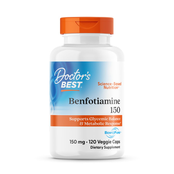 Doctors BEST Benfotiamine 150, Supports Glycemic Balance & Metabolic Response, Non-GMO, Gluten Free, Soy Free, Vegan 120 Veggie Caps