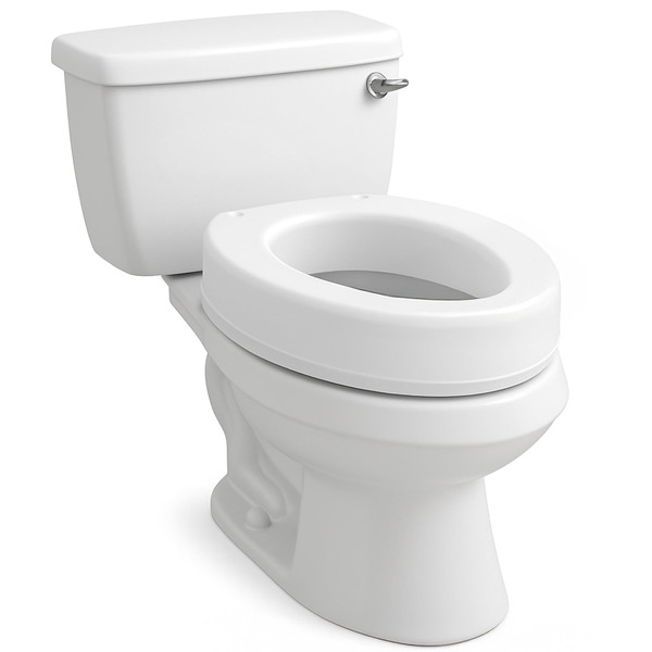 Carex Toilet Seat Riser, Elongated Raised Toilet Seat Adds 3.5 inches to Toilet Height, for Assistance Bending or Sitting, 300 Pound Weight Capacity Toilet Riser
