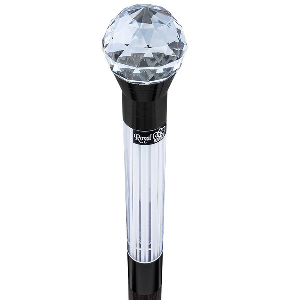 Royal RC Canes Crystal Ball Handle Walking Stick with Light Up Lucite and Wenge Wood