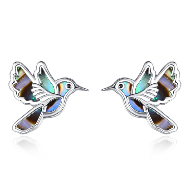 Dreamboat Hummingbird Bird Stud Earrings for Women 925 Sterling Silver Abalone Shell Jewelry Gifts for Hummingbirds Lovers Dreamboat Hummingbird Bird Stud Earrings for Women 925 Sterling Silver Abalone Shell Jewelry Gifts for Hummingbirds Lovers