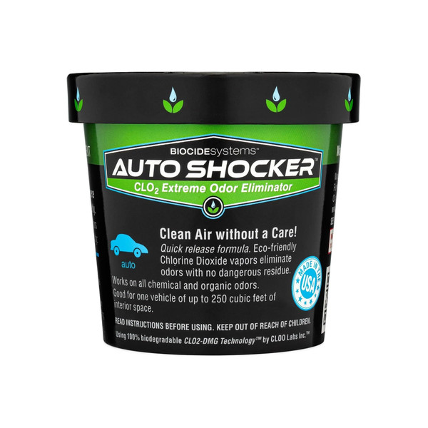 Biocide Systems Auto Shocker Strong Car Odor Eliminator, Eco-Friendly Chlorine Dioxide Odor Bomb for Vehicle Interior Up to 250 Cubic Feet