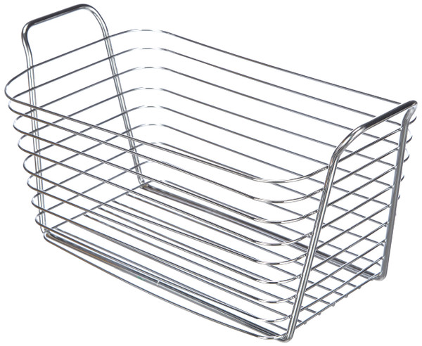 iDesign Classico Metal Wire Storage Organizer Bin with Handles, Container for Bathroom, Bedroom, Pantry, Kitchen, Closet, 7.5" x 13.7" x 7", Chrome