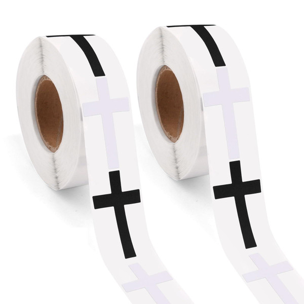 1200pcs Cross Christian Stickers, Religious Catholic Sticker Roll Bible Decal for Christian Athlete Baseball Football Basketball Helmet Water Bottle Sport Supplies Backpack