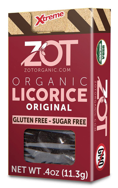 ZOT 100% Organic Licorice, Original, 0.4 Ounce (Pack of 6), Dark Brown, Black, (KKPPOA25607)