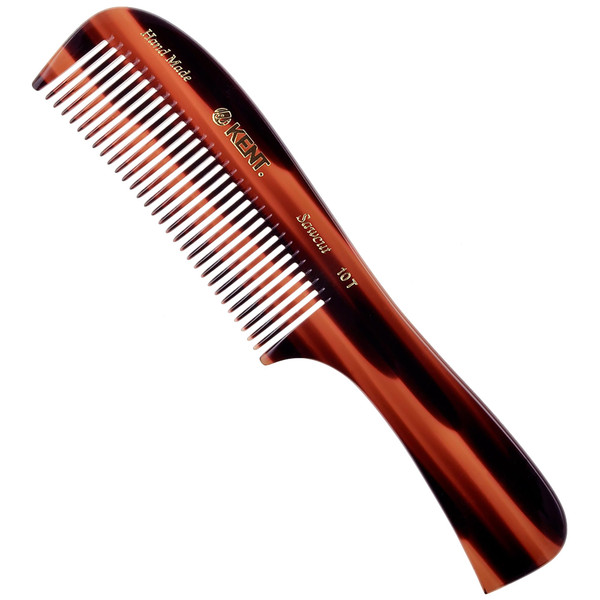 Kent 10T Large Detangler Comb, Handmade Wide Tooth Comb for Curly Hair, Detangling Combs For Wet and Dry Hair, Combs for Thick Hair, Saw-Cut and Hand Polished Made in England