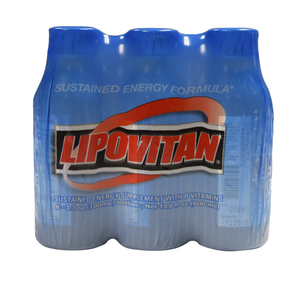 Lipovitan with B Vitamins Energy Drink 3.3 Oz - 100 ml Bottle (Pack of 12)