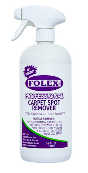 FOLEX Professional Carpet Cleaner Spray 34 oz, Spot Cleaner for Carpet and Upholstery, Pet Spot Remover