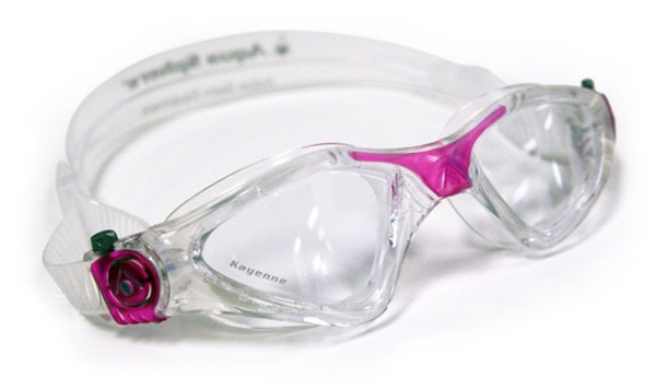 Aqua Sphere Kayenne Ladies with Clear Lens (Trasp/Fuxia) Swim Goggles for Women