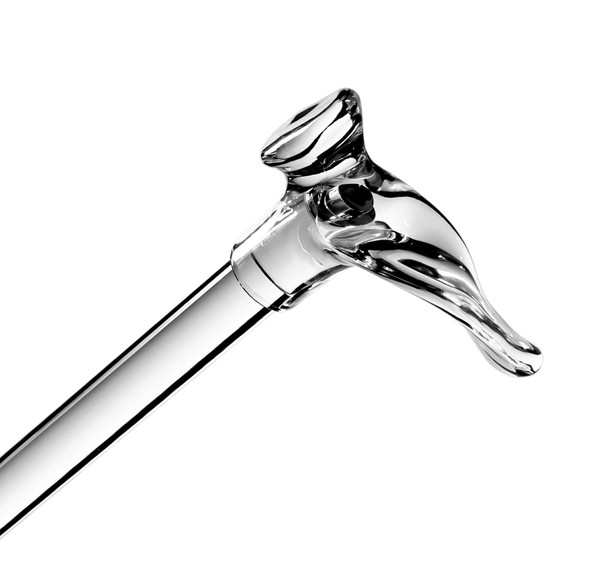 Elegant Lucite Clear Cane with Contour Handle - Right Hand - Safety Aid - 250lbs Limit - Deluxe Comfort Walking Cane - Acrylic Canes and Walking Sticks