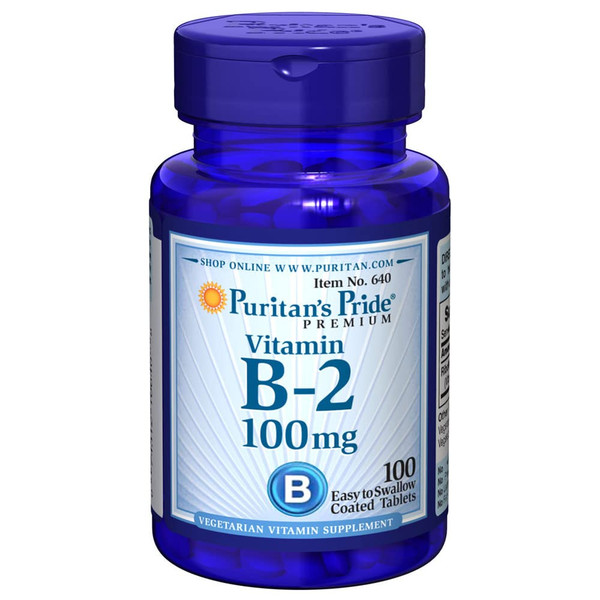 Puritans Pride Vitamin B-2 100 Mg Tablets, 100 Count