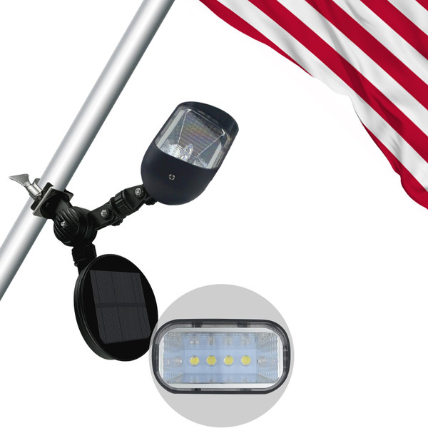 Solar Flag Pole Light, Flag Pole Light Solar Powered Super Bright PC Crystal LED Spotlights, Upgraded 2200mAh 264 lm, Adjustable Bracket & Metal Clamp Fits 1-1.5" Flagpole, Black Solar Flag Pole Light, Flag Pole Light Solar Powered Super Bright PC Crystal LED Spotlights, Upgraded 2200mAh 264 lm, Adjustable Bracket & Metal Clamp Fits 1-1.5" Flagpole, Black