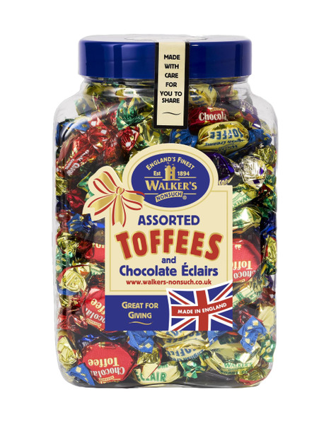 Walkers' Nonsuch Assorted Toffees & Chocolate Éclairs | Contains English Creamy, Milk & Dark Chocolate Covered, Banana Split & Milk Toffees | Traditional British Candy | 44.09 Oz (1.25kg)