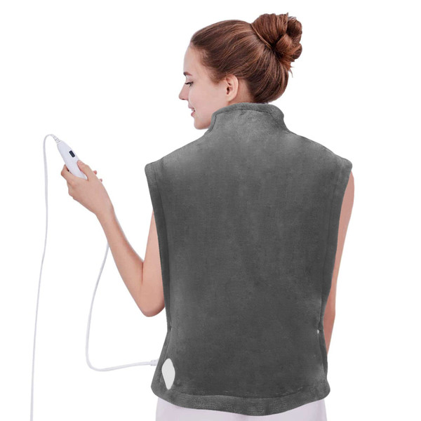 DAILYLIFE Heating Pad for Neck and Shoulders and Back, Electric Heating Pad for Back Pain Relife, 6 Heating Settings, UL Certified with Overheating Protection and Machine Washable, 26"x35", Gray DAILYLIFE Heating Pad for Neck and Shoulders and Back, Electric Heating Pad for Back Pain Relife, 6 Heating Settings, UL Certified with Overheating Protection and Machine Washable, 26"x35", Gray