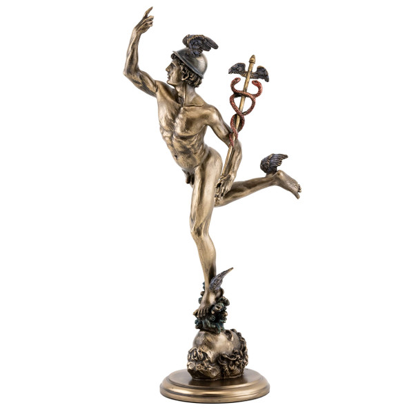 Top Collection Flying Mercury Antique Replica Statue - Roman God Mercury Sculpture in Premium Cold Cast Bronze- 14.5-Inch Museum Grade Master Giovanni Da Bologna Figurine