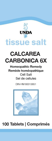 UNDA Calcarea Carbonica 6X | Homeopathic Remedy Supports Bone and Joint Health and Normal Growth | 100 Tablets