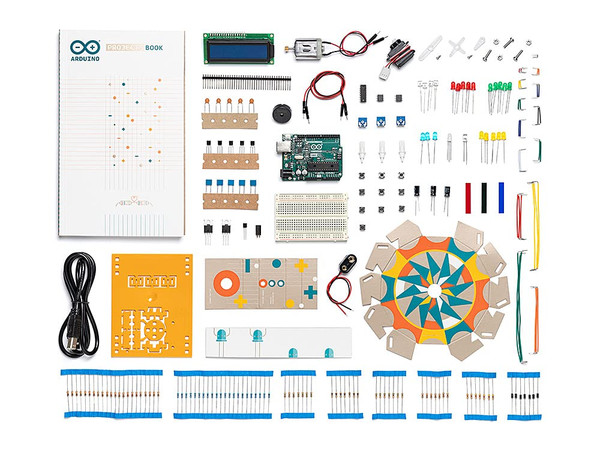 Official Arduino Starter Kit [K000007] - 12 DIY Projects with Electronic Components & English Projects Book - Original Kit from Italy