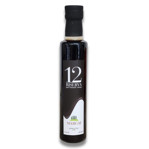 Margai Riserva Italian 12 Year Old Authentic Aged Balsamic Vinegar - Rich and Deep Flavor - All Natural Ingredients - Aged in Wooden Barrels