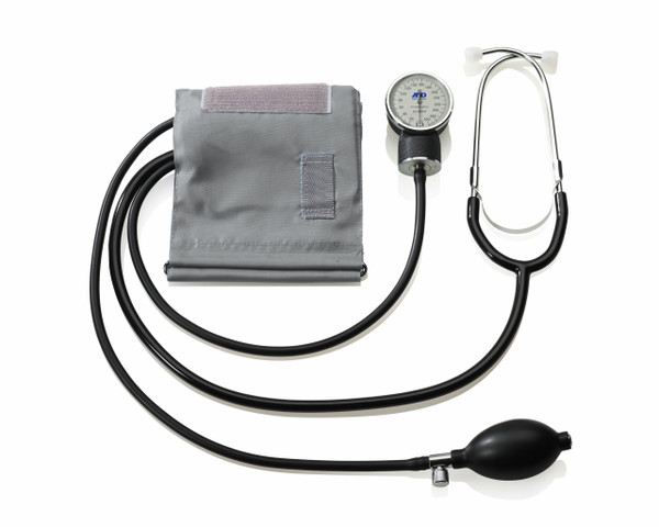 A&D Medical Professional Aneroid Sphygmomanometer UA-101 with Stethoscope & Adult Cuff (25-36cm / 10-14" Range), Blood Pressure Machine with Case