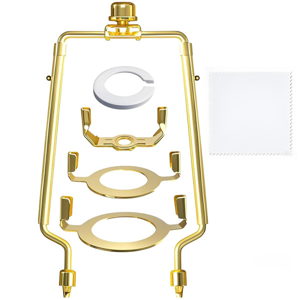 HOKIMEEN Lamp Shade Harp Holder for Spider Lampshade,7/8/9/10 Inch Height Adjustable,3/8" Standard Saddle,E14/E26/E27 Light Base UNO Fitter Adapter Converter,Lamp Kit and Parts,Lamp Harp (Gold)
