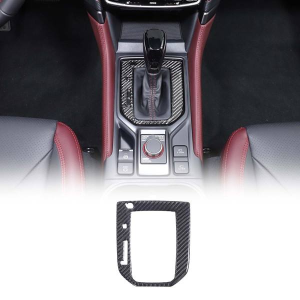 Soft Carbon Fiber Gear Shift Panel Trim Cover Compatible with Subaru Forester 2024, Gear Shifter Console Anti-Scratch Decoration Sticker Accessories (Black)