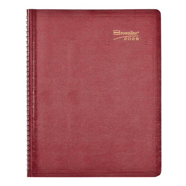 Brownline® 2026 Essential Weekly Planner, Appointment Book, 12 Months, January to December, Twin-Wire Binding, 11" x 8.5", Red (CB950.RED-26)