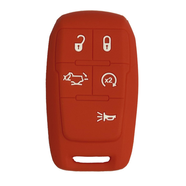 Key Fob Cover RAM 3500: 5 Buttons Silicone Remote Case Protector Fit for Dodge RAM 2500 3500 4500 5500 2019 2020 2021 2022 2023 2024 1470A76T 68538050AA 68374994AB 68374994AC 68374994AA (Red)