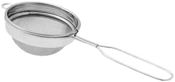 CHEFKIT Fine Mesh Strainers for Kitchen, Stainless Steel Metal Hand Small Mini Sieve Strainer, Cocktail Strainer Tea Coffee Juice Strainer, Food Strainer with Handlle (Silver)