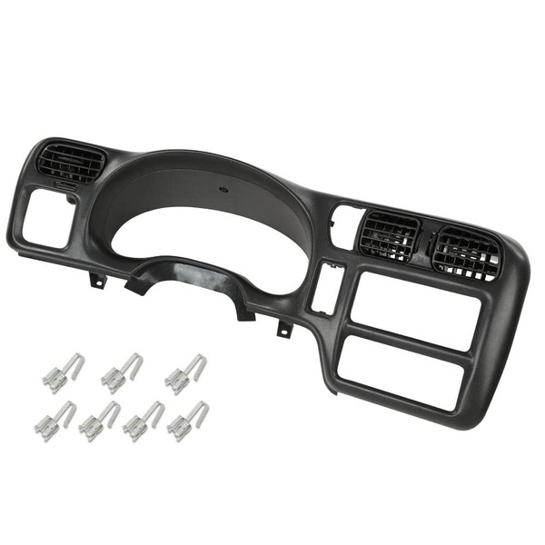 LQI Dash Trim Bezel Compatible with Blazer Jimmy Sonoma S10 1998 1999 2000 2001 2002 2003 2004 Fit for vehicle with Single Din Radio,Not Fit Double Din Black