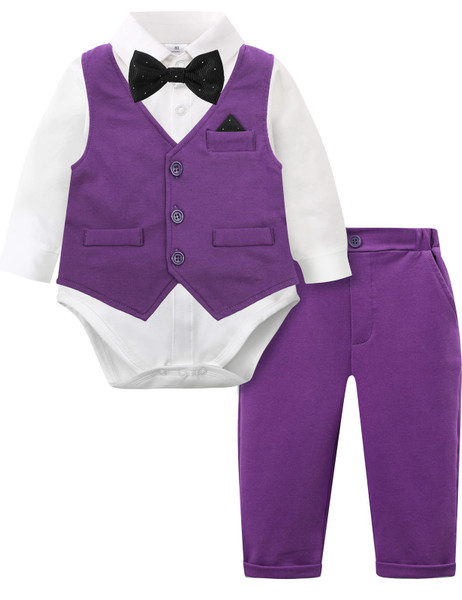A&J DESIGN Baby Boy Purple Outfit Infant Wedding Halloween Gentleman Formal Easter Dress Mardi Gras Suits 9-12 Months A&J DESIGN Baby Boy Purple Outfit Infant Wedding Halloween Gentleman Formal Easter Dress Mardi Gras Suits 9-12 Months