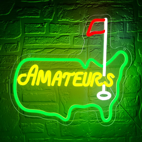 Amateur Neon Sign for Wall Decor Golf Neon Light for Man Cave Dimmable LED Light Up Sign for Golf Course Gym Club Bedroom Office Park Party Club Decor Birthday Gifts Art Size13.3 * 14.1In(WZCP068)