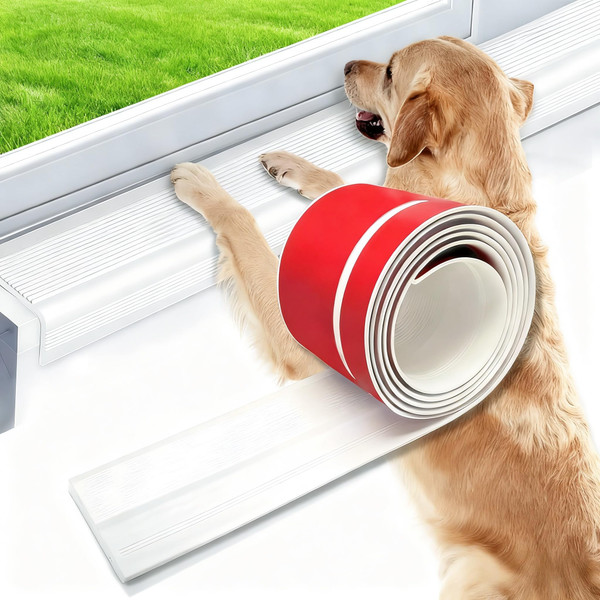 Dog Scratching Windows Sill Protector, Window sill Protector for Dogs, Prevent Dog and Cat Scratching, 4 x 1.6 inch Rubber Furniture Edge Protectors(157.4" White)
