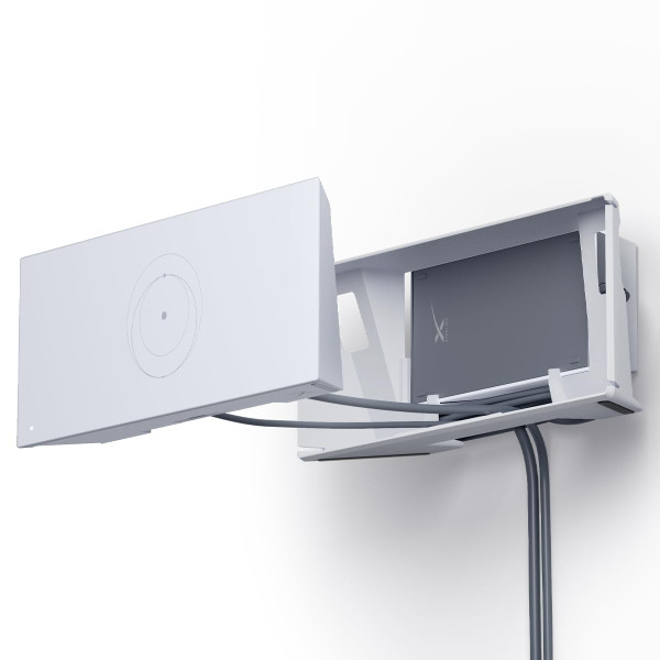 Spigen Wall Mount Designed for Starlink Gen 3 with Cable Organizer Tie, Caddy, Starlink Standard V3 2 in 1 Mesh Router Power Supply Mounting Kit, Wall Holder Stand - White (Design Patent Pending)