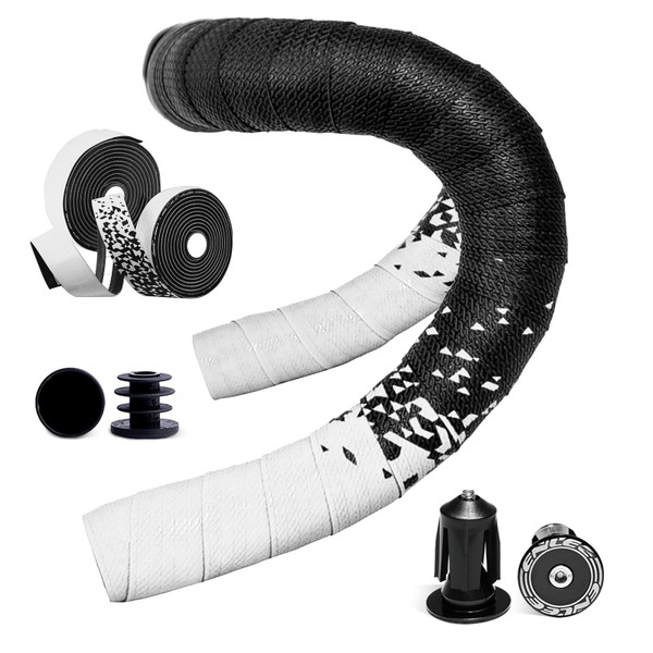 DINTSTYLE 2pcs Bike Handlebar Tapes, Road Bicycle Bar Tape, Cycling Grip Tape, Absorbent Handle Tape, Wrap Your Bike for an Awesome Comfortable Ride(White,A)