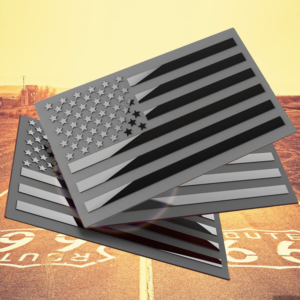 3D Metal American Flag Emblem Decal,Black American Flag Decal,for Car, Truck or SUV,5"x3"(Matte Black ,Three USA Regular Orientation) 3D Metal American Flag Emblem Decal,Black American Flag Decal,for Car, Truck or SUV,5"x3"(Matte Black ,Three USA Regular Orientation)