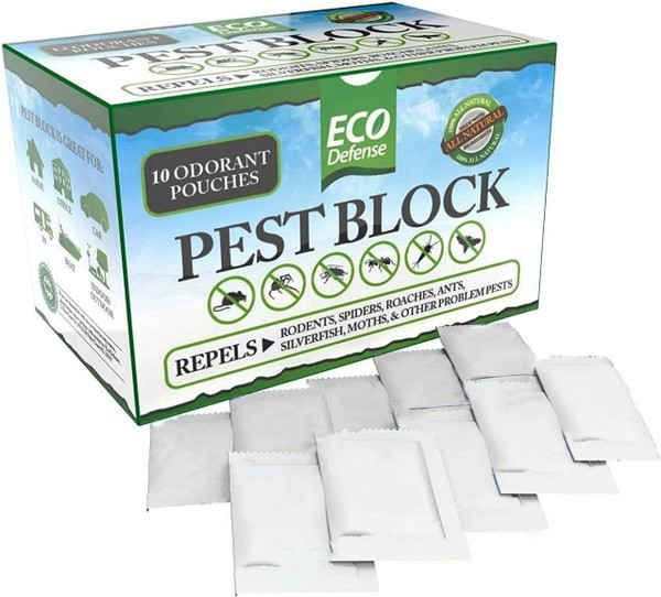 Eco Defense Pest Control Pouches - All Natural - Repels Rodents, Silverfish, Spiders, Roaches, Ants, Squirrels, & Other Pests