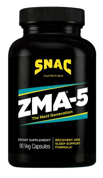 SNAC ZMA-5 Sleep Aid Supplement, Promote Muscle Recovery & Growth, Immune Support, & Restorative Sleep with Zinc, Magnesium & 5-HTP, Post Workout, Before Bed ZMA Supplements 90 Veggie Capsules