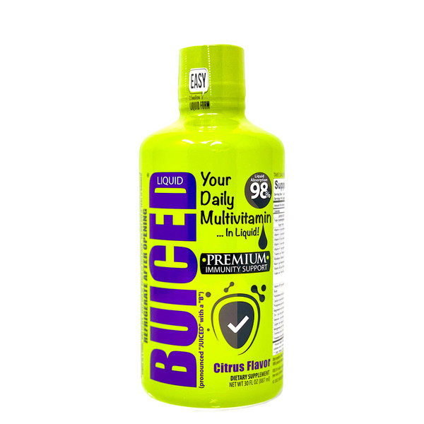 BUICED Liquid Daily Multivitamin for Men & Multivitamin for Women | Citrus Flavor | Bariatric Multivitamin | Soy Free | Allergen Free | Paleo Friendly Multivitamin | Vegan Multivitamin | Made in USA