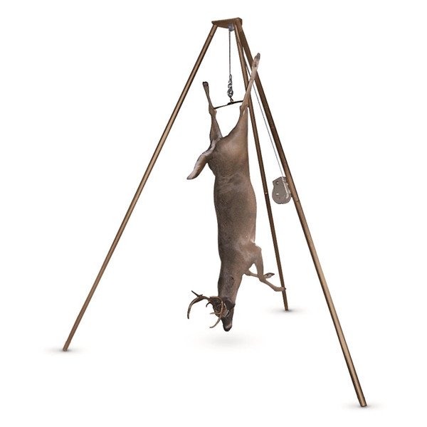 Guide Gear Tripod Portable Game Hanger Deer Hoist Lift System for Hunting, Hide Skinning, Field Dressing