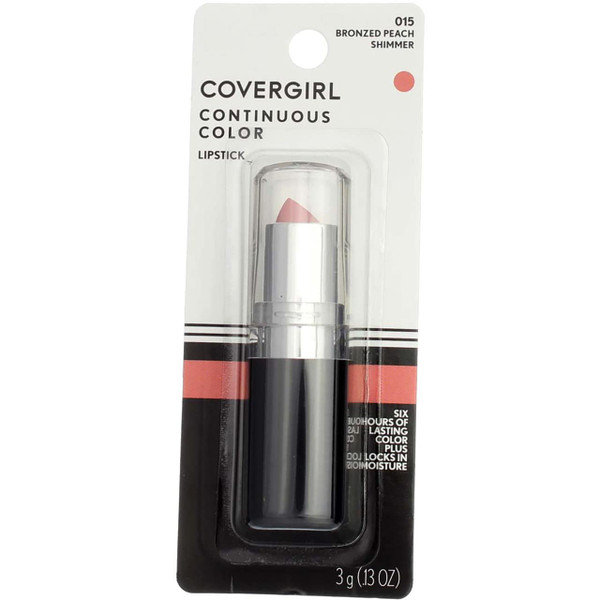 CoverGirl Continuous Color Lipstick, Bronzed Peach [015], 0.13