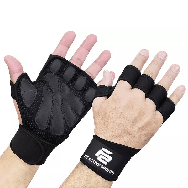 Fit Active Sports Weight Lifting Workout Gloves with Built-in Wrist Wraps for Men and Women - Great for Gym Fitness, Cross Training, Hand Support & Weightlifting Fit Active Sports Weight Lifting Workout Gloves with Built-in Wrist Wraps for Men and Women - Great for Gym Fitness, Cross Training, Hand Support & Weightlifting