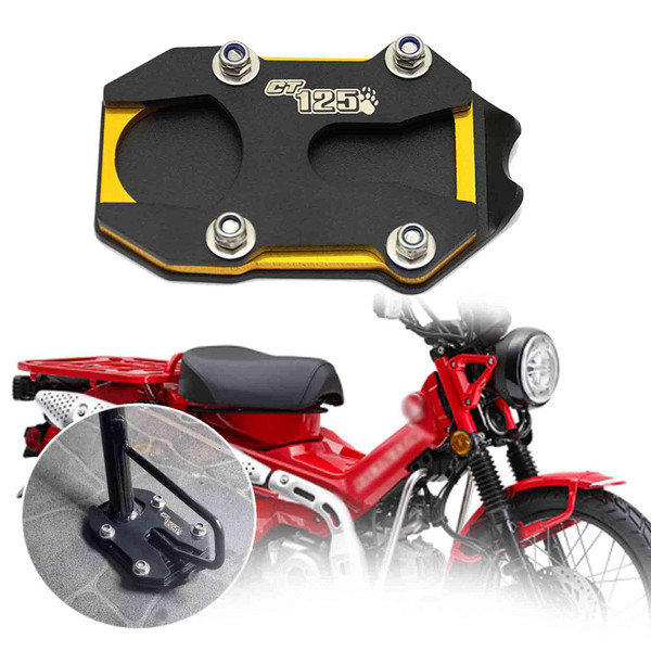 MAORANG FOR CT125 Trail 125 2024 Motorcycle Kickstand Foot Side Stand Extension Pad Support Plate Pedal Footrest ct125 Trail 125 2023-2025 Motorcycle accessories (gold)