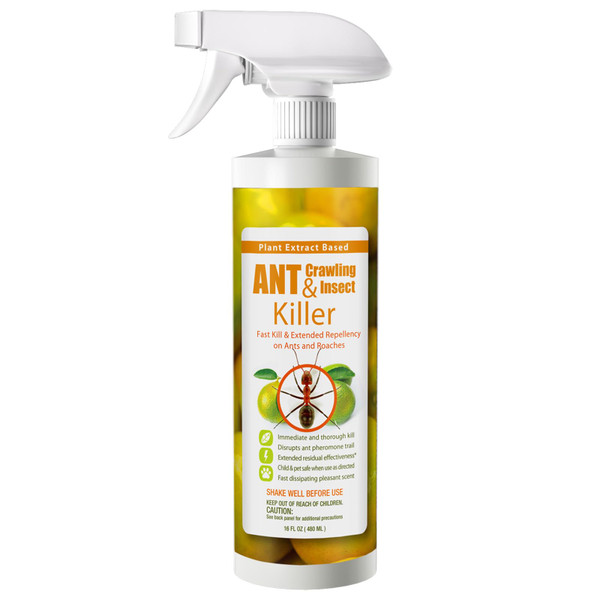 EcoVenger Ant Killer & Crawling Insect Killer (Citrus Scent) 16 oz, Kills Fast in Minutes, Also Kills Spiders, Centipedes & More, Repels with Residual, Natural & Non-Toxic, Safe for Children & Pets