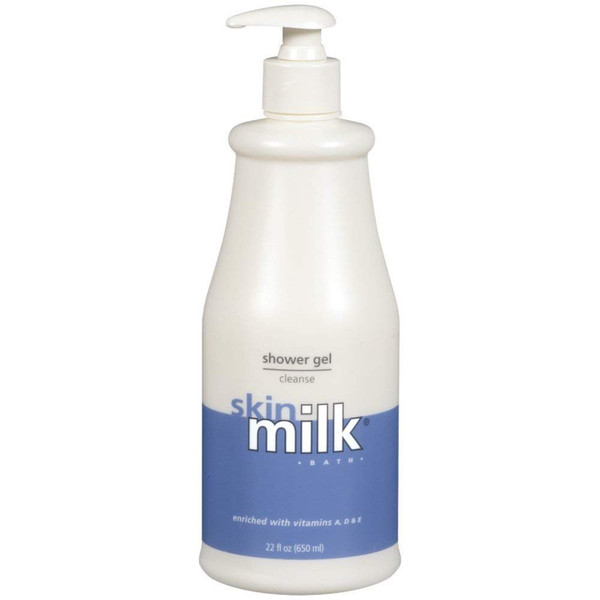 Skin Milk Shower Gel 22 Ounce Cleanse & Soften (650ml) (3 Pack)