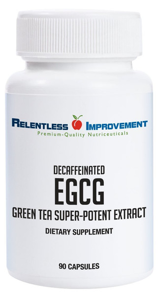 Relentless Improvement EGCG Green Tea Extract 90 Capsules 670mg Extract Per Capsule Standardized to High Potency 98%+Polyphenols 60% EgCG Very Low Caffeine Gentle On Digestive System