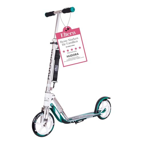 HUDORA Scooter for Ages 6-12 Kids, 8 Years and Up, Teens 12 Years and Up, Lightweight Durable All-Aluminum Frame Adult Scooter with Big Wheels