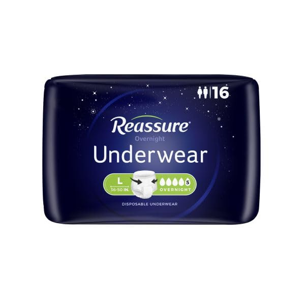 Reassure Overnight Underwear - Large (36" - 50" Waist/Hip) - 64 per case