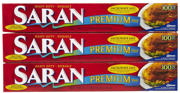 Saran Premium Plastic Wrap - 100 ft - 3 pk Saran Premium Plastic Wrap - 100 ft - 3 pk