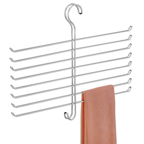 iDesign Steel 8-Rod Spine Hanging Closet Organizer, The Classico Collection - 12.6" x 16" x .75", Chrome